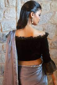 10 Trendy Designs of Off Shoulder Blouses For Stunning Look Off Shoulder Blouses,Off Shoulder Blouse Designs,Trending Blouse Designs,Stunning Blouse Design