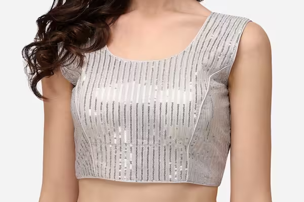 Trending Silver Blouse Designs Silver Blouse Designs,silver blouse,blouse designs,stylish blouse,women's blouse,party blouse