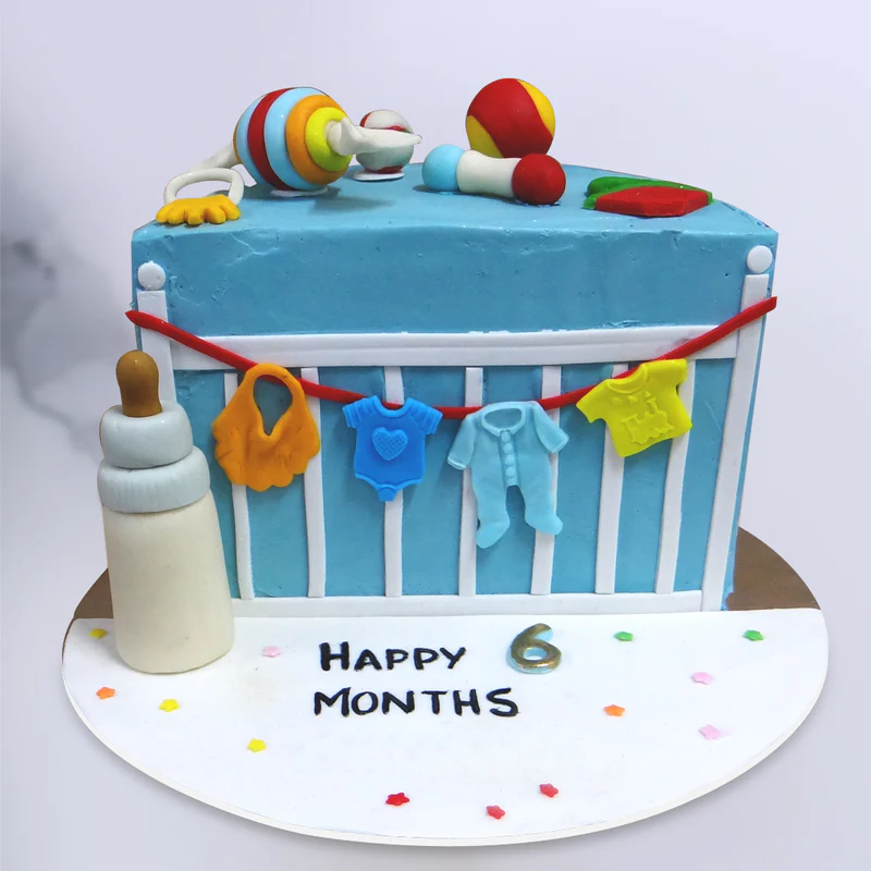 Top 10 Best 6 Month Birthday Cake Designs With Photos 6 month birthday cake designs,6 month birthday cake,half birthday cake,cake design,Best 6 month birthday cake designs