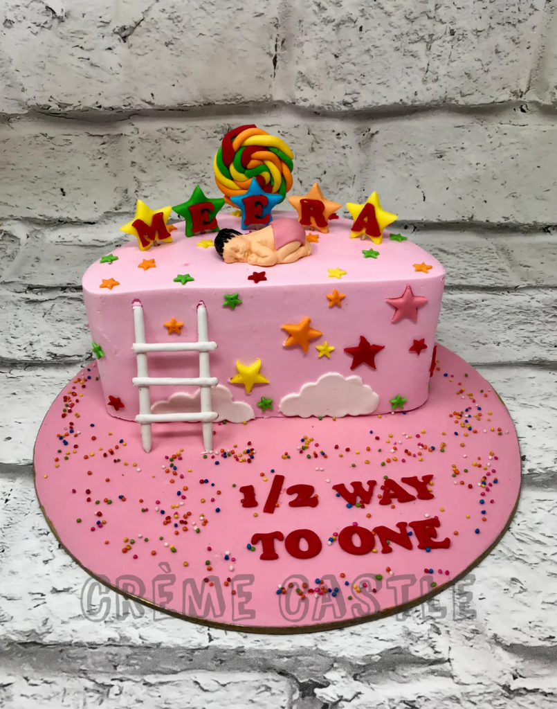 Top 10 Best 6 Month Birthday Cake Designs With Photos 6 month birthday cake designs,6 month birthday cake,half birthday cake,cake design,Best 6 month birthday cake designs